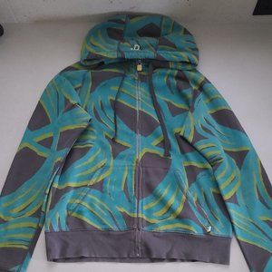 TNA Turquoise & Gray Full Zip Sweater